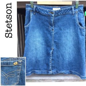 DENIM Stetson Distressed Pencil Skirt w/ Pockets